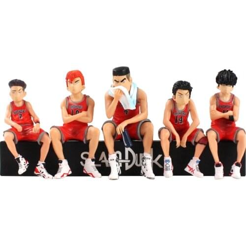5pcs/set 7-8cm Slam Dunk Figure Toys Hanamichi Sakuragi Rukawa Takenori Miyagi Shohoku PVC Car Decoration Doll