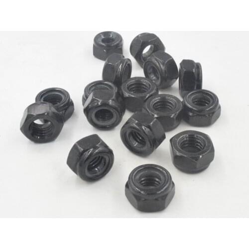 50pcs / lot nut DIN985 M2 M2.5 M3 M4 M5 M6 steel with black