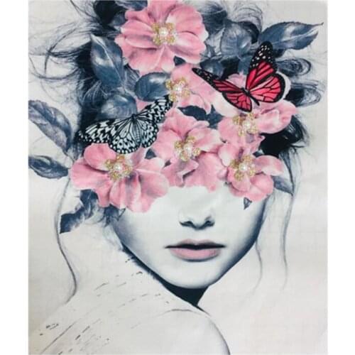 Patches For Clothes Girl DIY Thermal Sticker On Clothes Flower Butterfly Lady Heat Transfer Patches Transfer