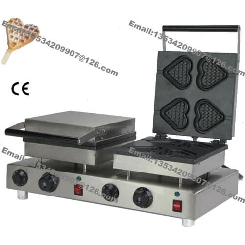 Free Shipping 8-Slice Commercial Use 110v 220v Electric Nonstick Heart Waffle Stick Baker Machine Maker Iron