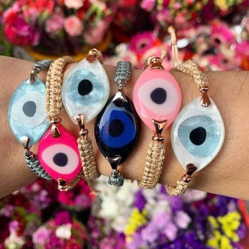 Evil Eye Bracelet For Women Turkish Eye Bohemian Jewellery Friendship Pulsera Braided Rope Bracelets Jewelry Gift Bijoux Femme
