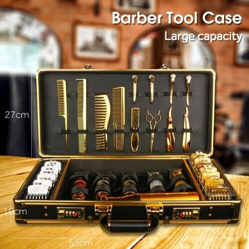 Professional Barber Tool Case Box Hair Stylist Styling Accessories Case With Password Lock Storage Case Portable Barber Suitcase