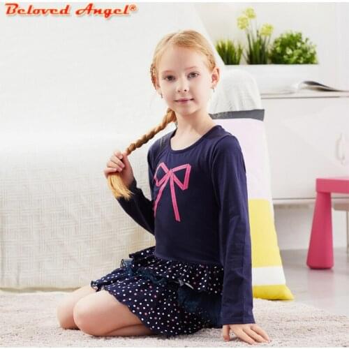 Kids Dresses Baby Girls Clothes Cartoon Girls Tutu Dresses Patchwork Long Sleeve Christmas New Year Costume Princess Dresses