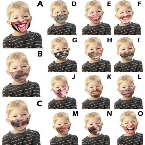 Childrens Funny Dust-Proof Printed Breathable Cycling mascarilla Monder Scarf Halloween Cosplay MasK