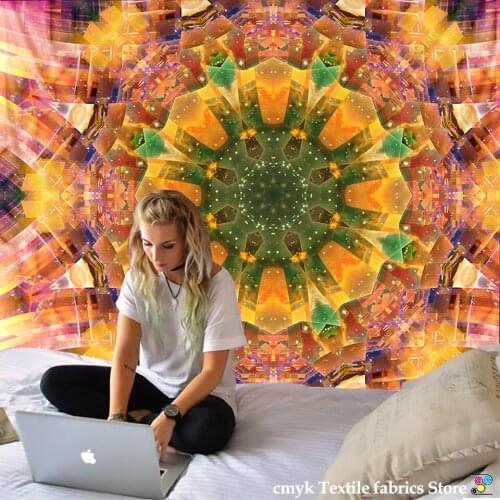 Indian Mandala Tapestry Wall Hanging Multifunctional Tapestry Boho Printed Bedspread Cover Yoga Mat Blanket Picnic cloth 200x150