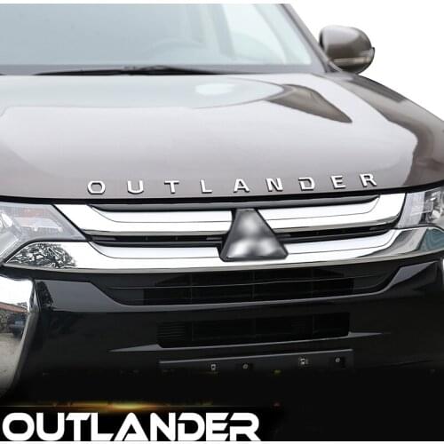 For Mitsubishi Outlander Chrome Car 3D Letters Hood Emblem Logo Badge Car Stickers Styling Car Accessories Wording 3D Letter
