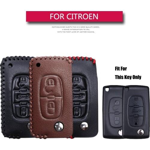 Leather Car Key Case Cover For Citroen C1 C2 C3 C4 Xsara Picasso Cactus Berlingo C5 X7 Aircross DS3 2020 Key Holder Accessories