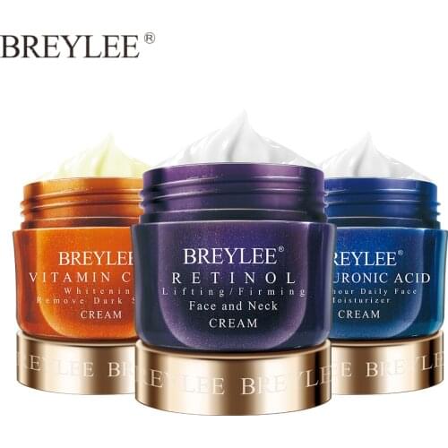 BREYLEE Face Cream Retinol Anti Wrinkle Vitamin C Hyaluronic Acid Moisturizing Day Cream Whitening Skin Care Acne Treatment 40g