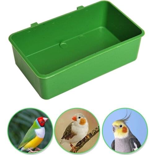 Multifunction Green Food Tray Parrot Bathtub Animal Cage Pet Bird Cleaning Tool Fodder Food Container for Pigeon Parrot Chicken