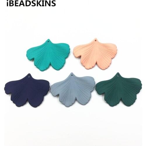 New arrival! 45x34mm 50pcs/lot Rubber effect leaves-shape charm For Earring parts Earring handmade jewelry making