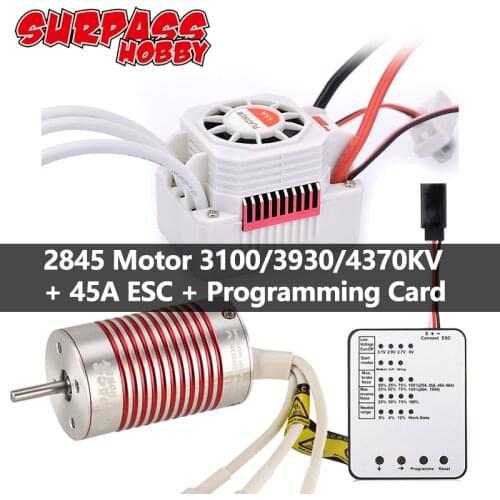 Platinum Waterproof 2845 4370KV 3930KV 3100KV Brushless Motor 45A ESC Programming Card for Wltoys 12428 P601 1/14 1/12 RC Car