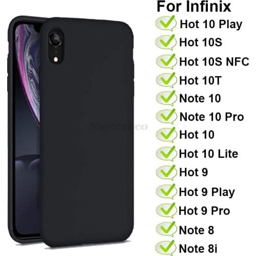 Plain Phone Shell Bumper For Infinix Hot 10S NFC 10T Hot9 Play Pro Soft Black TPU Case For Infinix Note 10 Pro 8i Silicone Case