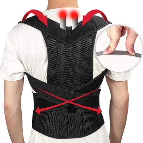 Adjustable Steel Bar Back Posture Corrector Therapy Shoulder Lumbar Brace Spine Support Belt Posture Correction Corset Men Women
