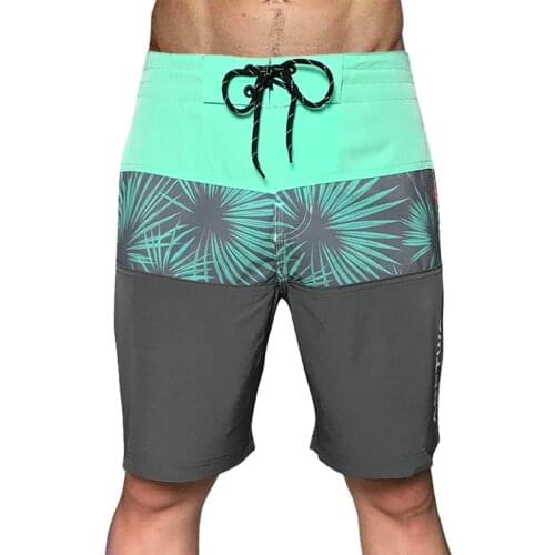 Hot selling four sides stretch quick dry surf print beach pants mens fitness pants flower shorts swimming trunks beach bathing