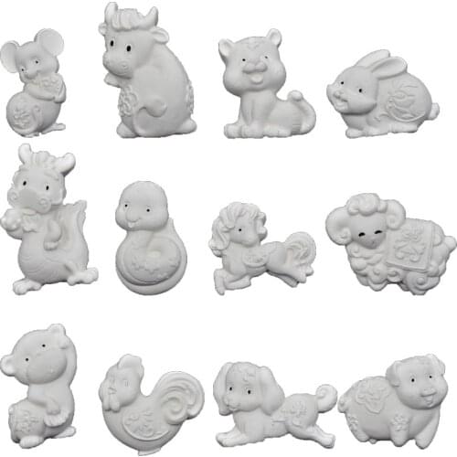 12 Kinds of Zodiac Animal Shape Silicone Mold Cute Tiger Pig Dog Mouse Horse Cow Rabbit DIY Cake Decoration Making