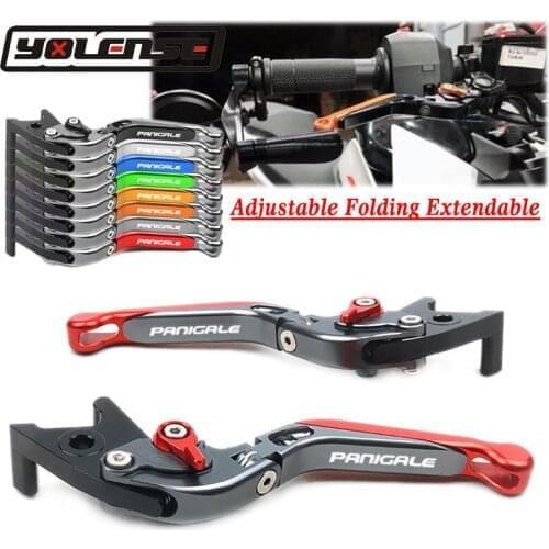 LOGO PANIGALE Motorcycle Folding Extendable Brake Clutch Levers For DUCATI 1299 Panigale/S/R 2015 2016 2017
