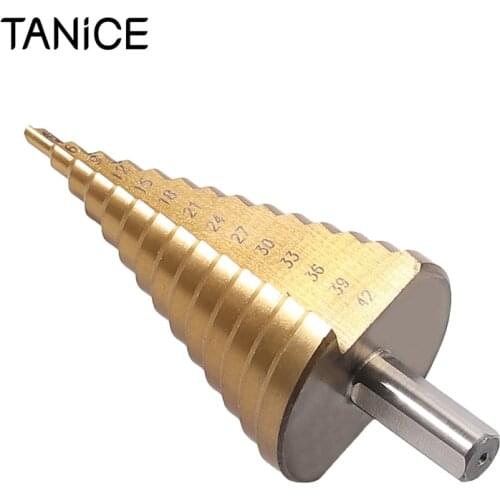 TANiCE 4 - 42mm Step Drill Bit High Quality HSS-Steel Titanium Cone-Bit Hole Metal Cutter Tool For Opening Hole