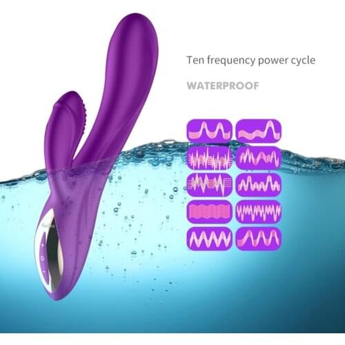 G Spot Vibrator Ultra Soft Clitoral Stimulator with Tongue Tickler 10 Vibration Silicone Waterproof Rabbit Vibrator Sex Toys