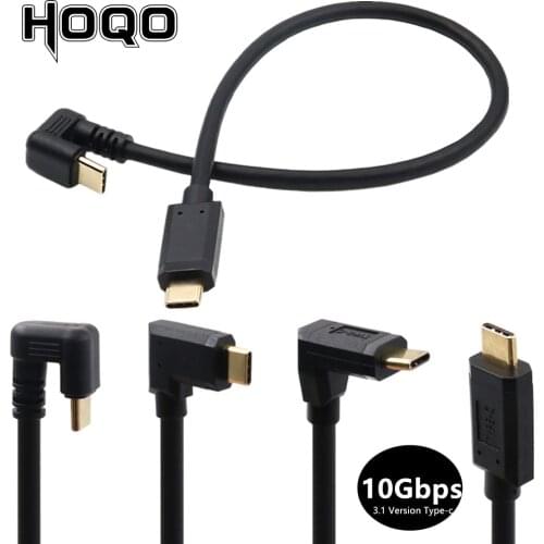 Usb 3.1 gen2 4K 60Hz usb c 180 degree Type-C Sync Data Charge cable short usb-c 90 180 Angle male to male Cord 10Gbps PD