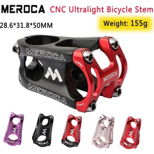 Bicycle stem MEROCA CNC aluminum alloy short handle 50mm MTB XC AM bicycle stem 28.6 * 31.8mm ultra-light short handle