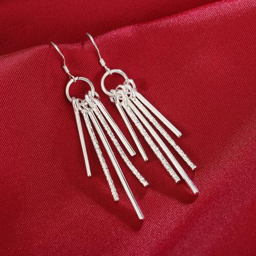 High Quality Popular brands Jewelry 18K gold fine five column earrings for woman 925 Sterling Silver drop Earring Fashion Gifts