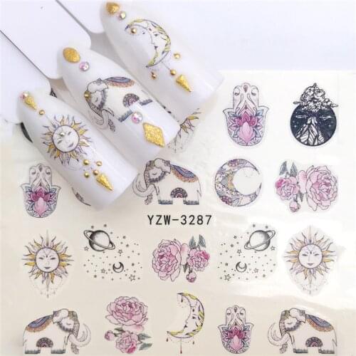 1 Sheet 2020 New Nail Art Sticker Marine Life Flamingo Fruit Nordic Plant Designs Water Decal Slider Wraps Decor Manicure