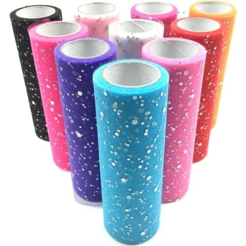 10Yards/Lot) 15cm Glitter Sequines Tulle Mesh Roll Spool Tutu Pom Soft Squine Tulle DIY Wedding Birthday Decoration