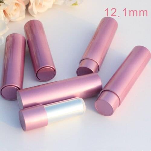 12.1mm Pink Round Empty Matte Lipstick Tubes Press Style DIY Homemade Makeup Lips Lip Balm Rouge Containers Packaging 20pcs/lot