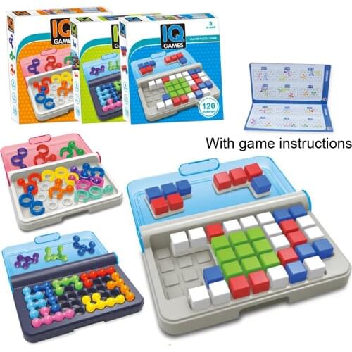 120 Challenges Smart IQ Games Focus 3D Puzzle Logical thinking Building Travel Game Solution Game Montessori Toys Kids Gif