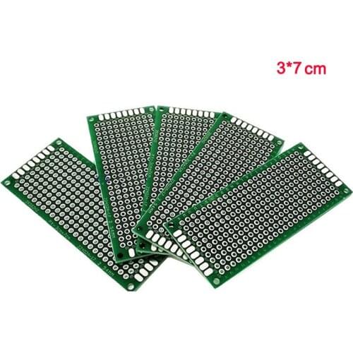50pcs 3x7cm Double-Sided PCB Universal Circuit Experiment Board FR-4 Fiberglass Plate DIY Prototype Matrix Green Oil Spray Tin