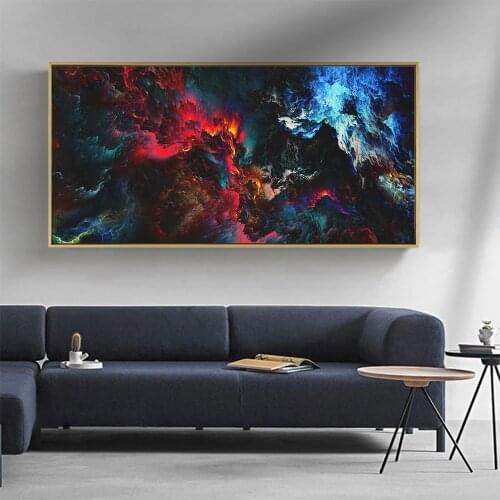 Big Size Abstract Cloud Painting Poster Wall Art Landscape Picture Canvas Print for Living Room Home Decor Visual Feast Frame