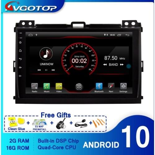 AVGOTOP CAR DVD PLAYER GPS Android 10 FOR TOYOTA PRADO 2006-2010 Multimedia Navigation player
