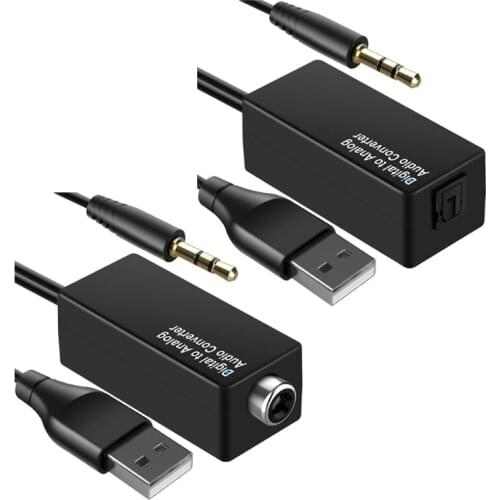 C1FB Universal Coaxial Analog Decoder Adapter with 3.5mm Port Audio Converter DAC USB Portable Audio Converter