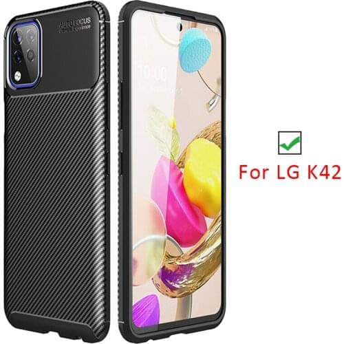 Case for lg k42 bumper cover on lgk42 k 42 42k lg42k 6.6 protective phone coque back bag silicone matte soft tpu business shell