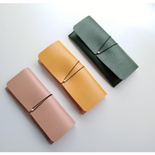 100% handcrafted simple design PU leather oversize sunglass soft pouch with velvet lining slip-in case spectacle case box