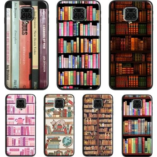 Read books Library Bookshelf For Xiaomi Redmi Note 9 Pro 7 8 9S 8T Note 10 Pro Case For Redmi 9A 9T 9C K40 Back Cover