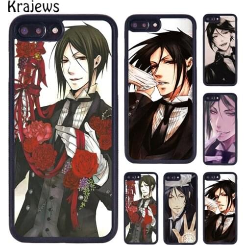 Krajews Black Butler Sebastian Michaelis Phone Case For iPhone 5 6S 7 8 plus 11 12 Pro X XR XS Max Samsung Galaxy S7 S8 S9 S10