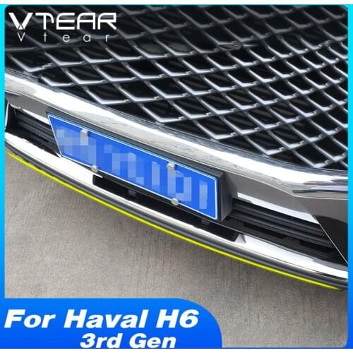Vtear Frong Grille Decoration Trim Stainless Steel Front Bumper Exterior Strip Car-Styling Accessories Parts For Haval H6 2021