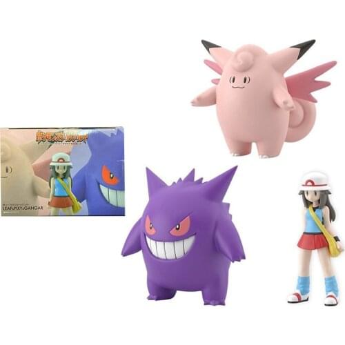 Bandai Pokemon Figures Scale World Blue Gengar Clefable Set Action Figure Genuine Model Action Toy Figure Toys for Children