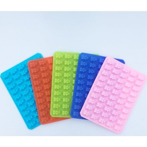 1 Set 50 Cavity Candy Maker Ice Tray Jelly Moulds Silicone Gummy Bear Chocolate Mold Fashion Cake Tools Mold