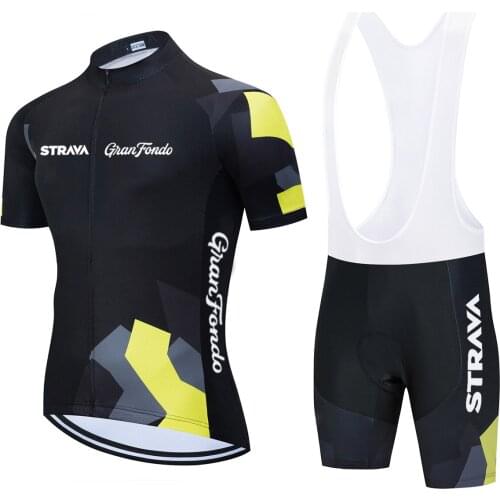 Summer STRAVA Cycling Clothing Short Sleeve Jersey Set Men Bicycle Team Uniform 2021 Bike Training Suit Breathable Tight Wear