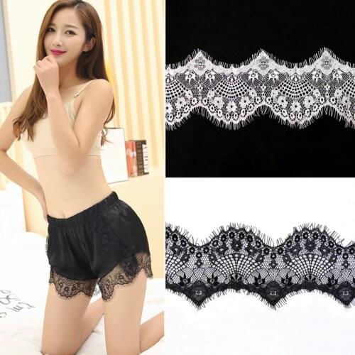 3Meters/Lot Eyelash Lace Ribbon Voile Width/10cm Embroidered White Shiny Eyelash Fabric Sewing Applique Wedding Dress Decoration