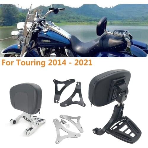 Multi-Purpose Driver Passenger Backrest Folding Luggage Rack For Harley Touring Road King Street Road Glide 2014-2021