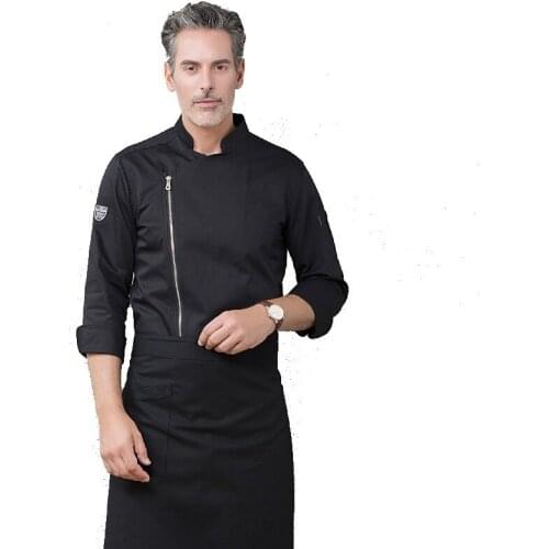 Chefs Overalls Men Women Long Sleeves Hotel Western Restaurant Kitchen Uniform Cafeteria Bakery Waiter Jacket Costumes H2019