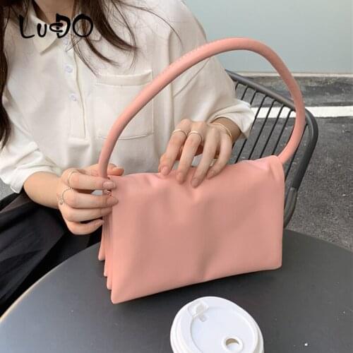 New Fashion Women Macaron Color Underarm Handbag Niche Design Soft Multi-layer Organ Bag Lady Wild Baguette Bags Sac a Main