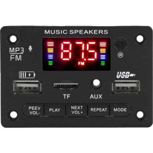 New 12V Bluetooth5.0 Decoding Board Module Wireless Car USB mp3 Player Bluetooth TF Card Slot / FM / Remote