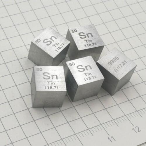 High Purity Tin Metal Cube Length 10mm Periodic Phenotype Cube 99.99% Pure