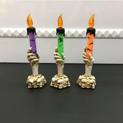 Skeleton Hand Candle Light Halloween Skull Candle Holder Light Halloween Decorative for Home Decor Halloween Party Bar