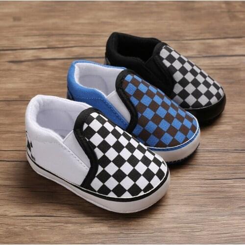 Spring and Autumn 0-1 baby boys plaid casual shoes soft shoes baby toddler shoes