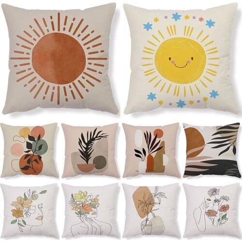 Simple Geometric Abstract Pillow Cover 45x45cm Home Decoration Sofa Cushion Cover Modern Style Simple Car Back Cushion Covers